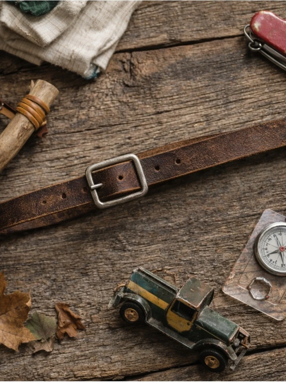 Abercrombie Kids Leather Belt Size 5–8 Brown Distressed Vintage